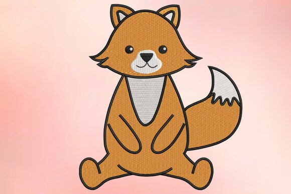 Download Cute Sitting Fox Embroidery Design - Embroidery Collection