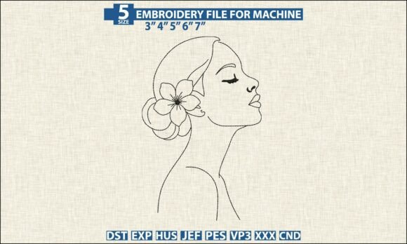 Download Girl Face Pattern DST PES Embroidery - Embroidery Collection