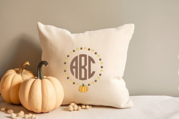 Download Pumpkin Monogram Frame Embroidery - Embroidery Collection