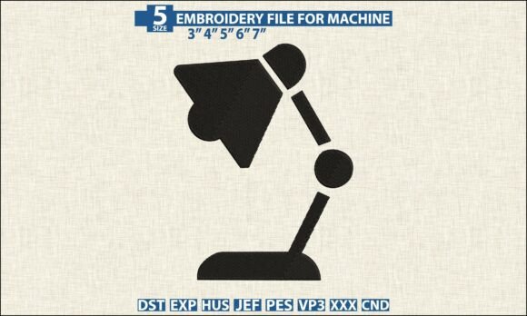 Download Desk Lamp Pattern DST PES Embroidery - Embroidery Collection