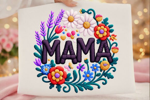 Download Floral Mama Yarn Embroidery Mother's Day - Embroidery Collection