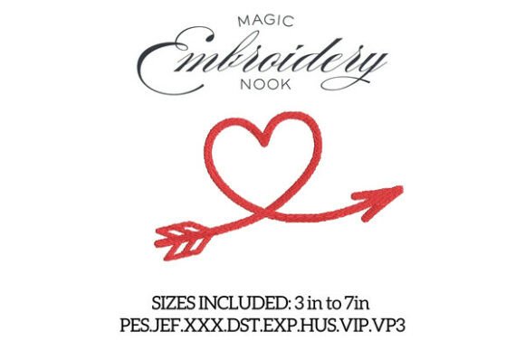 Download Loop Heart Arrow Digital Embroidery - Embroidery Collection