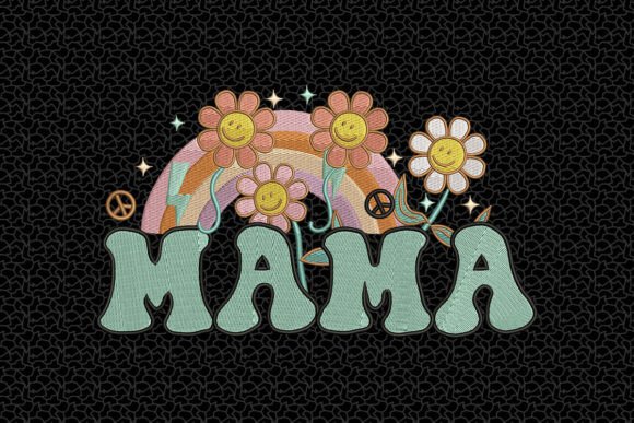 Download Mama and Flowers Embroidery - Embroidery Collection