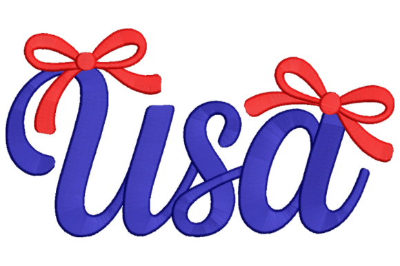 Download USA Bow Embroidery Design - Embroidery Collection