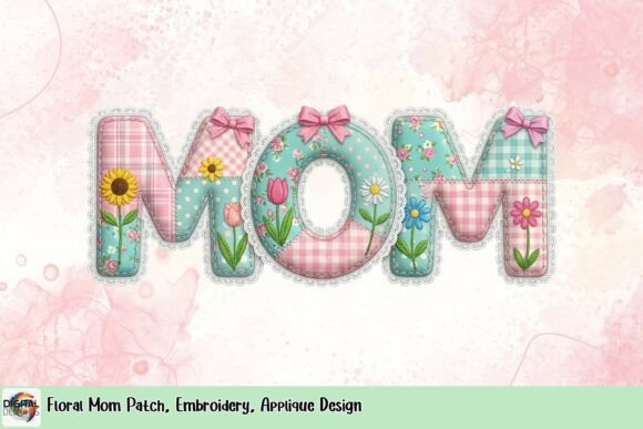 Download Floral Mom Patch, Embroidery, Applique Design - Embroidery Collection