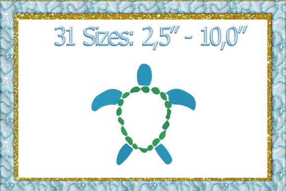 Download Turtle Monogram Frame Embroidery Design - Embroidery Collection