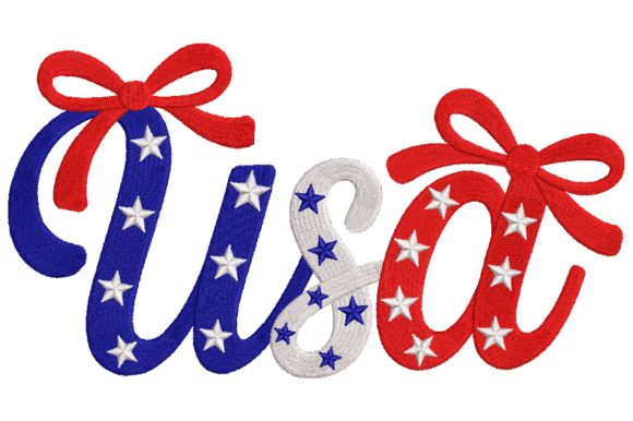 Download USA Stars Bow Embroidery Design - Embroidery Collection