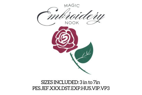 Download Rose with Thorn Digital Embroidery - Embroidery Collection