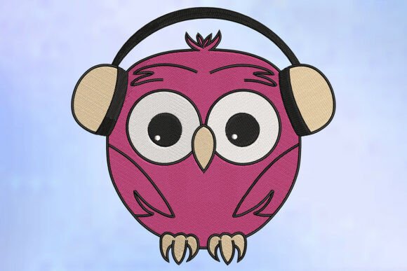 Download Music Lover Owl Embroidery Design - Embroidery Collection