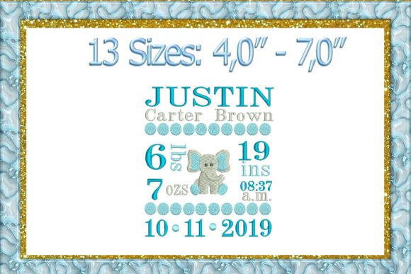 Download Birth Announcement Template Embroidery - Embroidery Collection