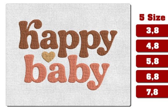 Download Happy Baby Heart Machine Embroidery File - Embroidery Collection