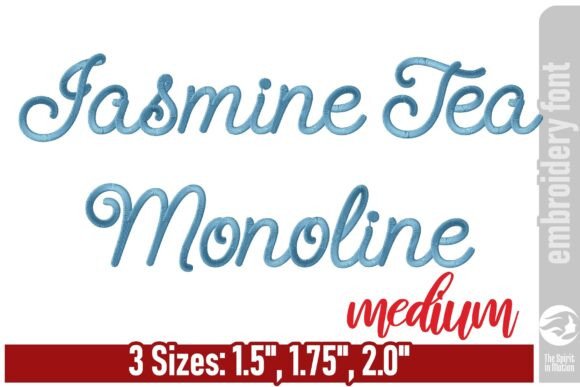 Download Jasmine Tea Monoline Embroidery Font - M - Embroidery Collection