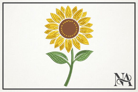 Download Detailed Sunflower Embroidery Design - Embroidery Collection
