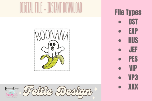 Download Boonana Ghost ITH Feltie Design - Nana Collection