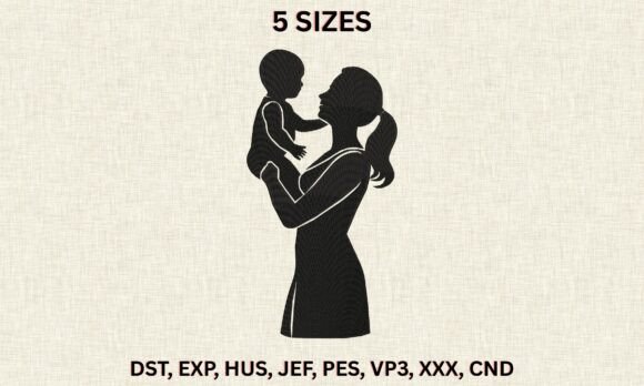 Download Mom Holding Baby Embroidery File - Embroidery Collection