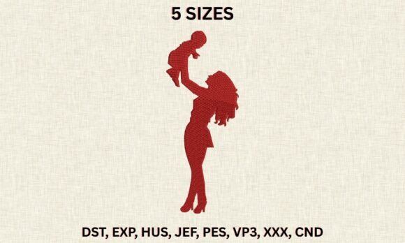 Download Mom Lifting Baby Embroidery File - Embroidery Collection