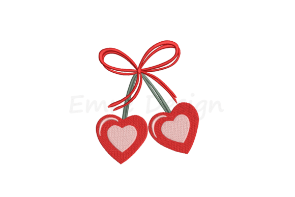 Download Coquette Cherry Heart Embroidery Design - Embroidery Collection