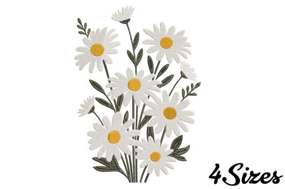 Download Vintage Daisy Flower Embroidery Design - Embroidery Collection