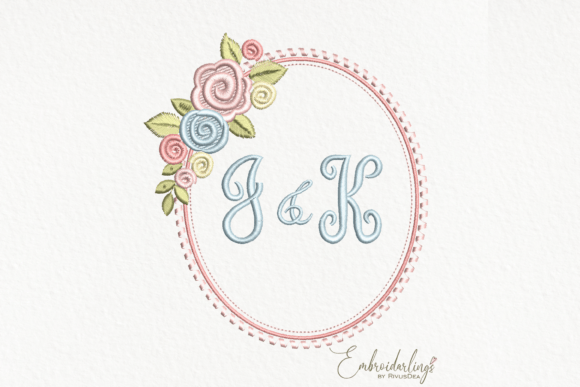 Download Floral Monogram Frame Embroidery Design - Embroidery Collection