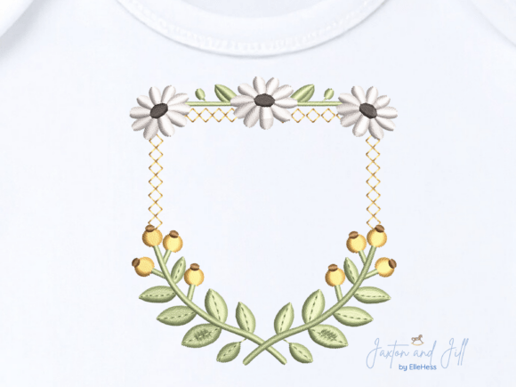 Download Daisy Monogram Frame Embroidery Design - Embroidery Collection