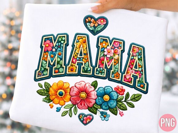 Download Floral Mama Embroidery Patch Style PNG - Embroidery Collection