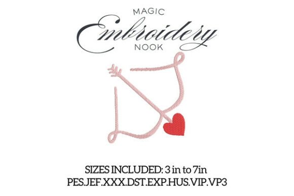 Download Heart Arrow Digital Embroidery Design - Embroidery Collection