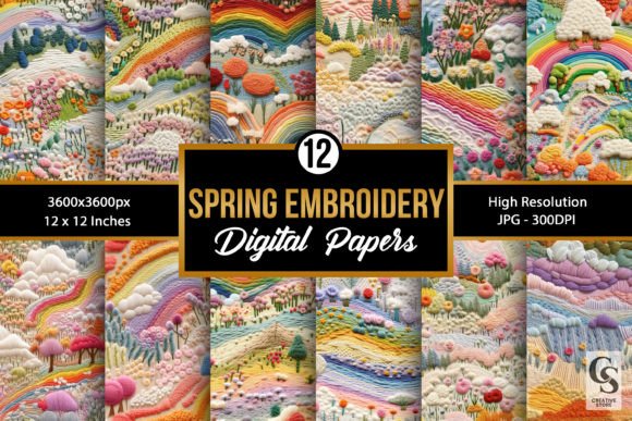 Download Spring Embroidery Seamless Patterns - Embroidery Collection