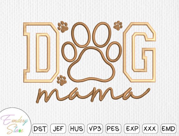 Download Dog Mama Embroidery Design - Embroidery Collection