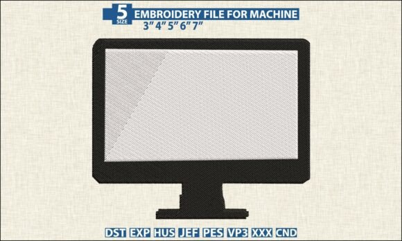 Download Computer Monitor DST PES Embroidery File - Embroidery Collection