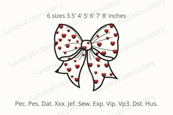 Download Applique Bow Love Heart Embroidery - Embroidery Collection