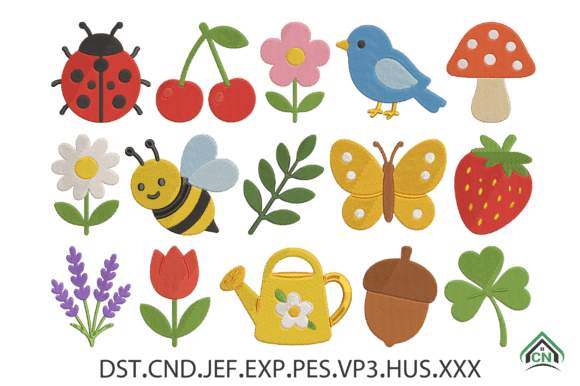 Download Mini Mushrooms Machine Embroidery File - Embroidery Collection
