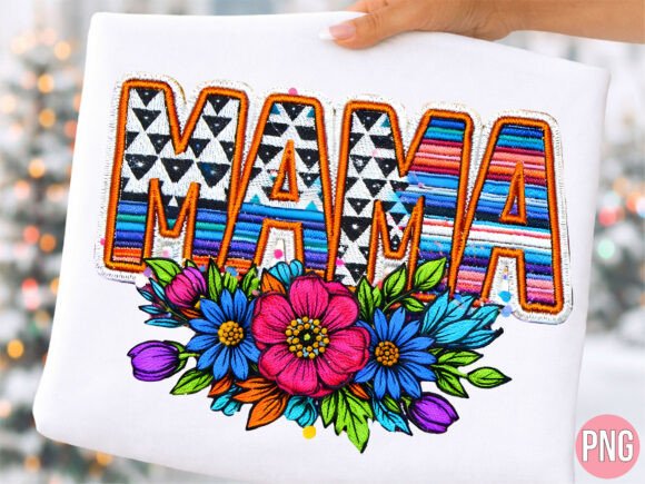 Download Boho Floral Mama Embroidery Texture PNG - Embroidery Collection