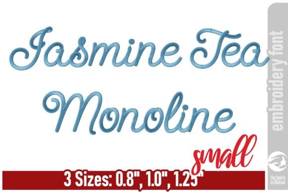 Download Jasmine Tea Monoline Embroidery Font - S - Embroidery Collection
