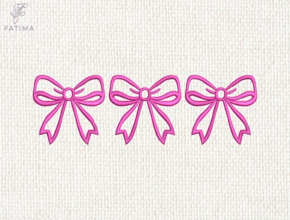 Download Cute Pink Bow Embroidery Design - Embroidery Collection