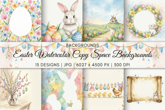 Download Easter Watercolor Copy Space Backgrounds - Copy Collection