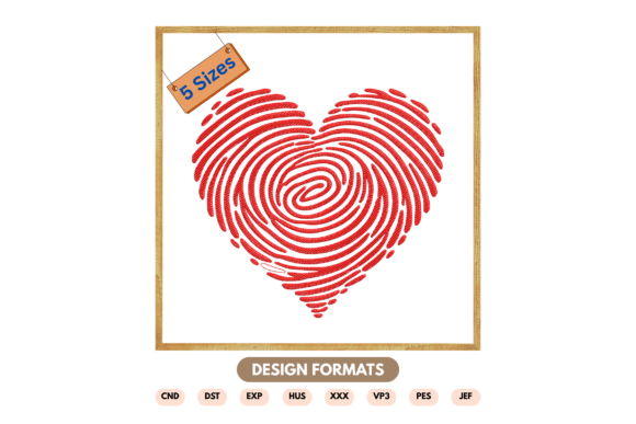 Download Fingerprint Heart Embroidery Design - Embroidery Collection