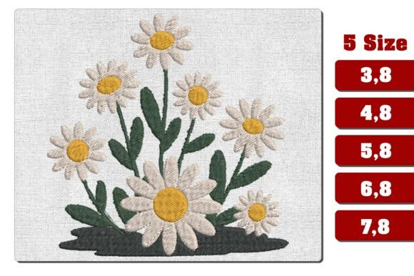 Download Daisy Wildflower Machine Embroidery File - Embroidery Collection