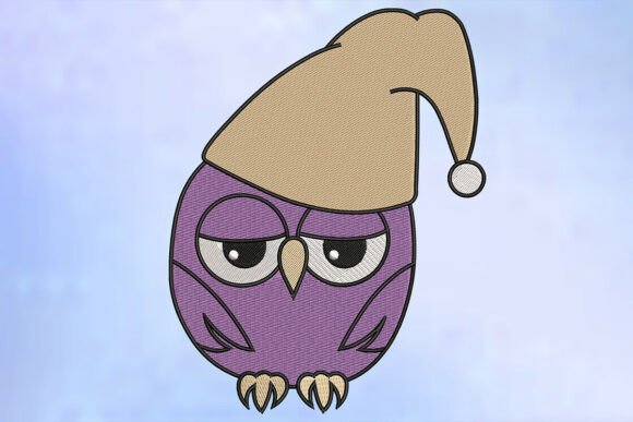 Download Sleepy Owl Embroidery Design - Embroidery Collection
