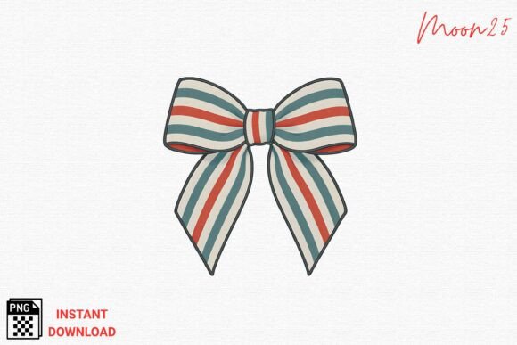 Download Striped Ribbon Bow Embroidery PNG - Embroidery Collection