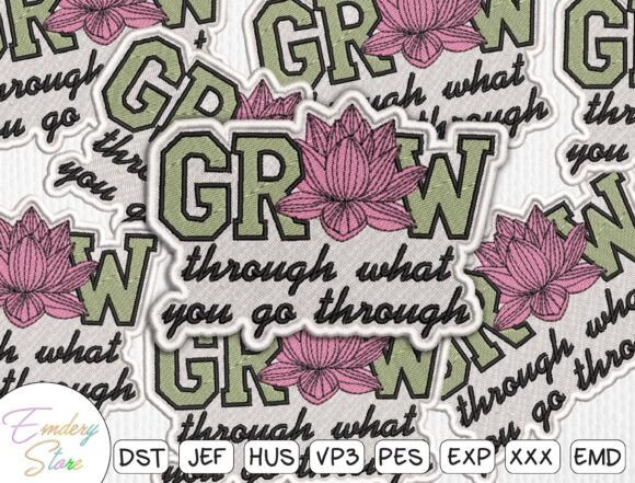 Download Motivational Floral Patch Embroidery - Embroidery Collection