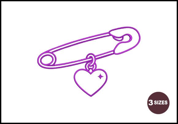 Download Safety Pin Heart Embroidery Design - Embroidery Collection