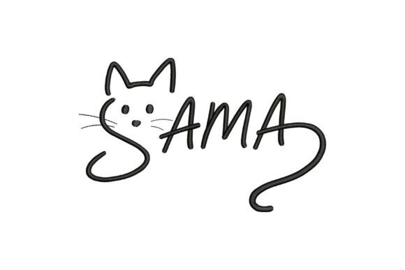 Download Cute Cat Mama Embroidery Design - Embroidery Collection