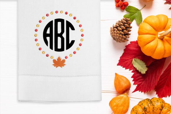 Download Leaf Round Monogram Frame Embroidery - Embroidery Collection