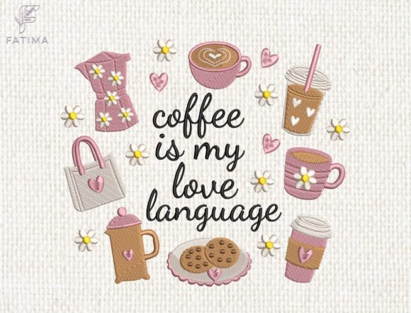 Download Coquette Coffee Lover Embroidery Design - Embroidery Collection