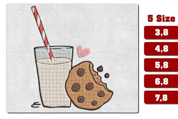 Download Milk and Cookie Machine Embroidery File - Embroidery Collection
