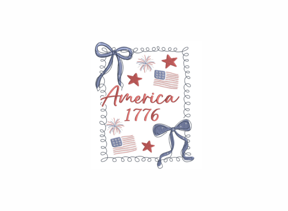 Download America 1776 Coquette Bow Embroidery - Embroidery Collection