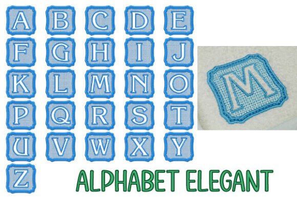 Download Elegant Alphabet – 7x7cm Embroidery Font - Embroidery Collection
