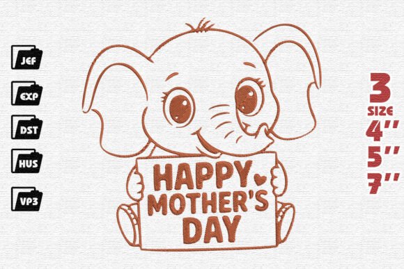 Download Elephant Mama Embroidery - Embroidery Collection