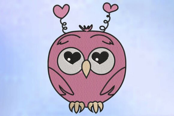 Download Love-Struck Baby Owl Embroidery Design - Embroidery Collection