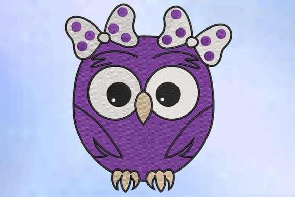 Download Cute Bow Owl Embroidery Design - Embroidery Collection